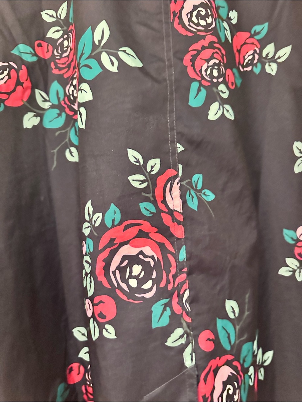 Capelli of New York Navy Floral Hooded Trench Coat Size M - Picture 4 of 16